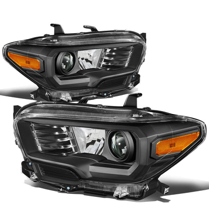 FAROS 16-18 TOYOTA TACOMA - FITS MODELS W/O LED RUNNING LIGHTS - PROJECTOR - H11 LOW / H9 HIGH / 7440 SIGNAL / 2825 MARKER - BLACK HOUSING / AMBER CORNER