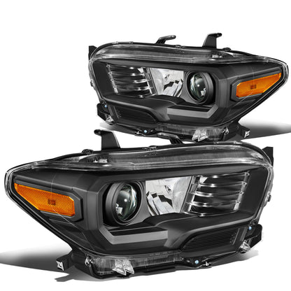 FAROS 16-18 TOYOTA TACOMA - FITS MODELS W/O LED RUNNING LIGHTS - PROJECTOR - H11 LOW / H9 HIGH / 7440 SIGNAL / 2825 MARKER - BLACK HOUSING / AMBER CORNER