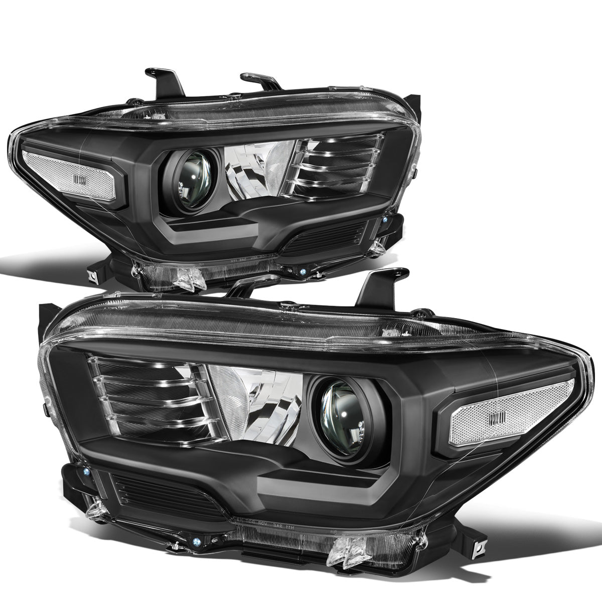 FAROS 16-18 TOYOTA TACOMA - FITS MODELS W/O LED RUNNING LIGHTS - PROJECTOR - H11 LOW / H9 HIGH / 7440 SIGNAL / 2825 MARKER - BLACK HOUSING / CLEAR CORNER