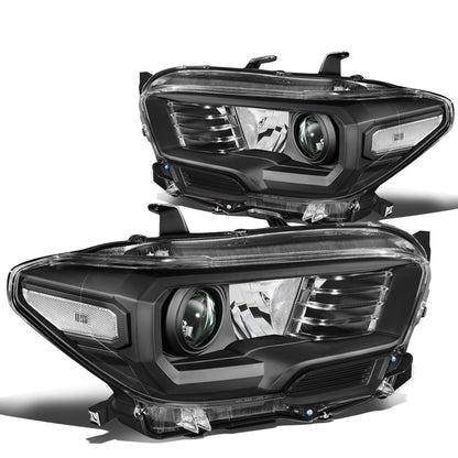 FAROS 16-18 TOYOTA TACOMA - FITS MODELS W/O LED RUNNING LIGHTS - PROJECTOR - H11 LOW / H9 HIGH / 7440 SIGNAL / 2825 MARKER - BLACK HOUSING / CLEAR CORNER