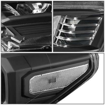 FAROS 16-18 TOYOTA TACOMA - FITS MODELS W/O LED RUNNING LIGHTS - PROJECTOR - H11 LOW / H9 HIGH / 7440 SIGNAL / 2825 MARKER - BLACK HOUSING / CLEAR CORNER