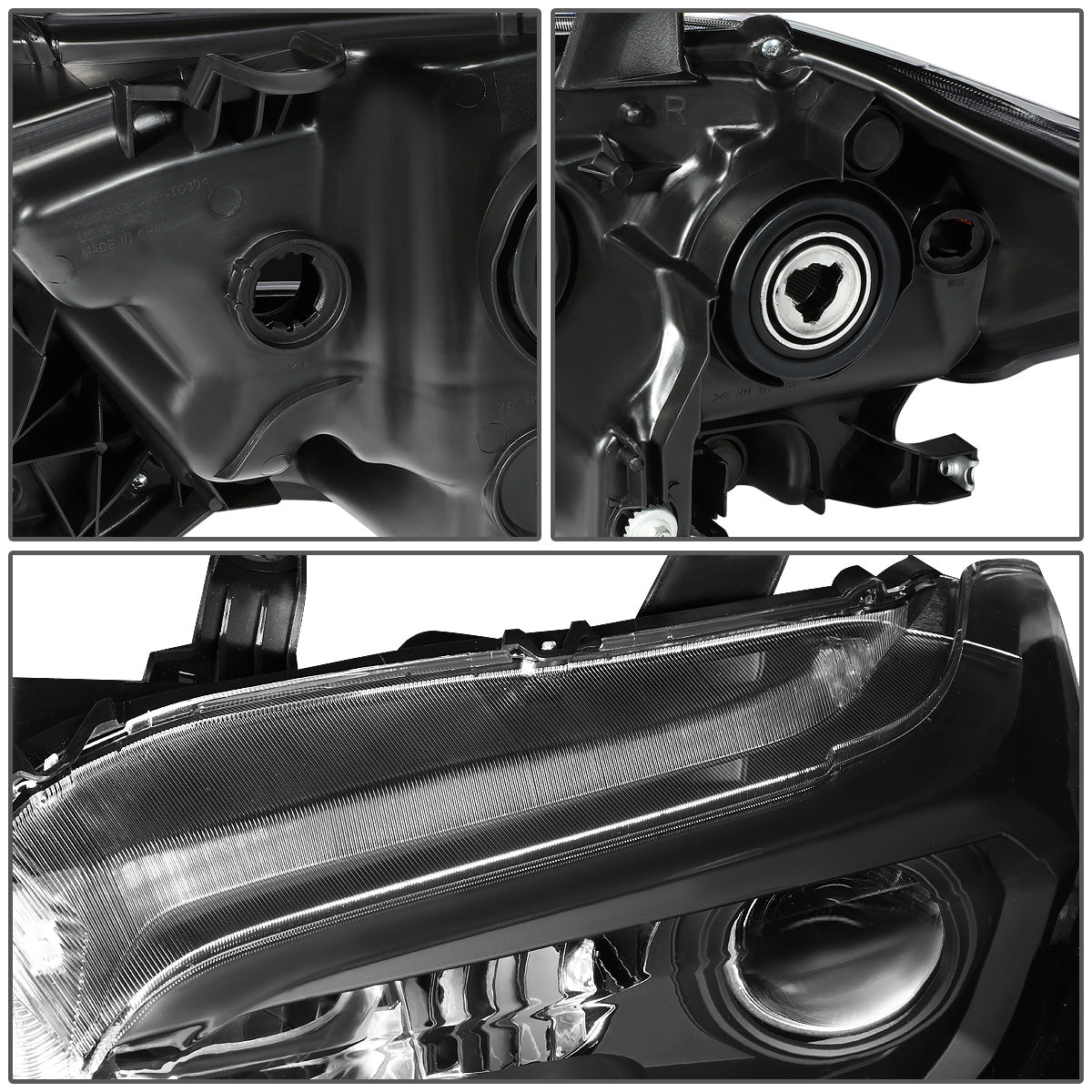 FAROS 16-18 TOYOTA TACOMA - FITS MODELS W/O LED RUNNING LIGHTS - PROJECTOR - H11 LOW / H9 HIGH / 7440 SIGNAL / 2825 MARKER - BLACK HOUSING / CLEAR CORNER