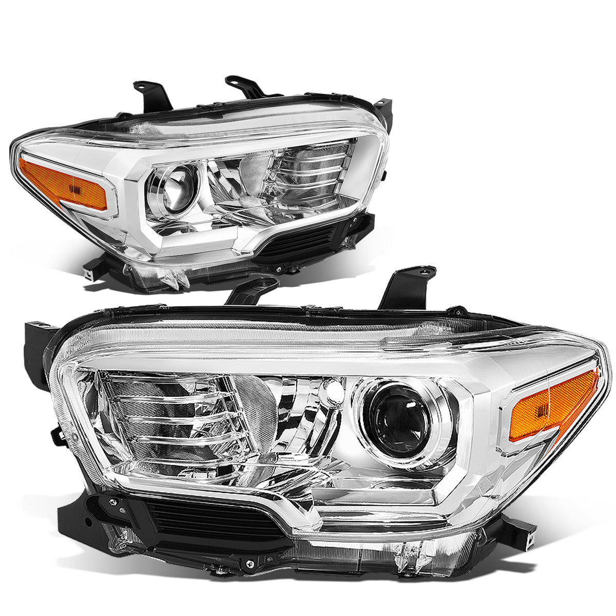 FAROS 16-18 TOYOTA TACOMA - FITS MODELS W/O LED RUNNING LIGHTS - PROJECTOR - H11 LOW / H9 HIGH / 7440 SIGNAL / 2825 MARKER - CHROME HOUSING / AMBER CORNER