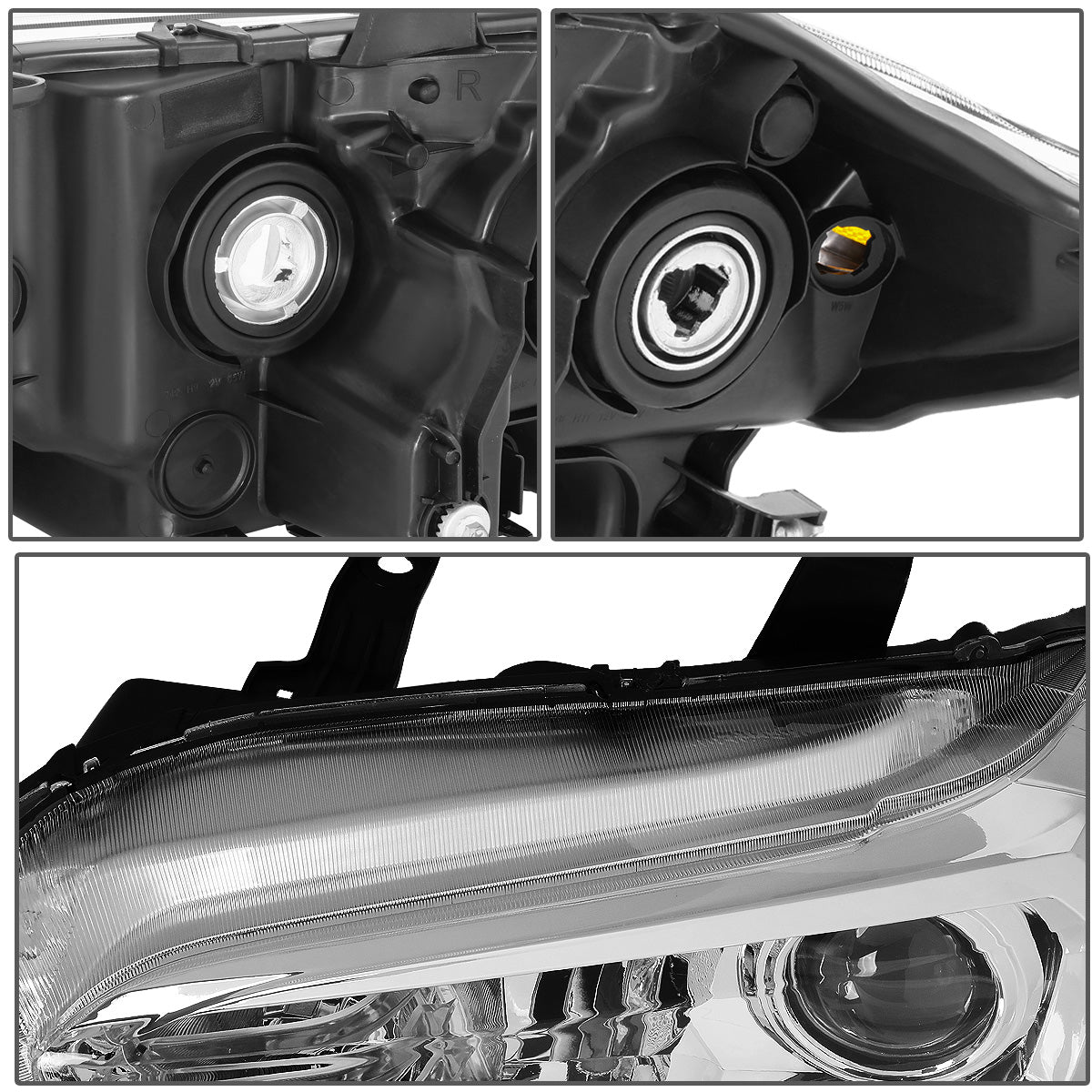 FAROS 16-18 TOYOTA TACOMA - FITS MODELS W/O LED RUNNING LIGHTS - PROJECTOR - H11 LOW / H9 HIGH / 7440 SIGNAL / 2825 MARKER - CHROME HOUSING / AMBER CORNER