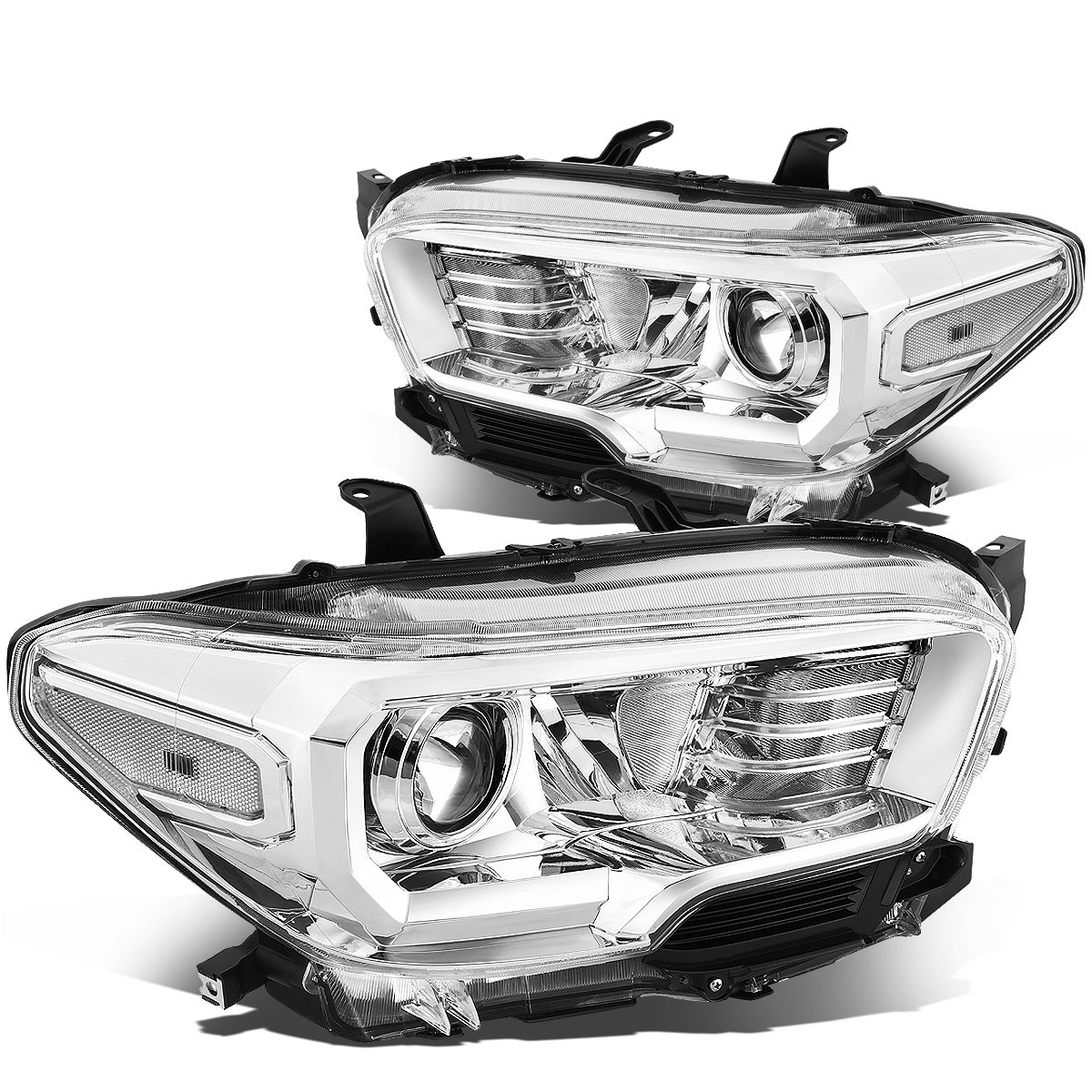 FAROS 16-18 TOYOTA TACOMA - FITS MODELS W/O LED RUNNING LIGHTS - PROJECTOR - H11 LOW / H9 HIGH / 7440 SIGNAL / 2825 MARKER - CHROME HOUSING / CLEAR CORNER