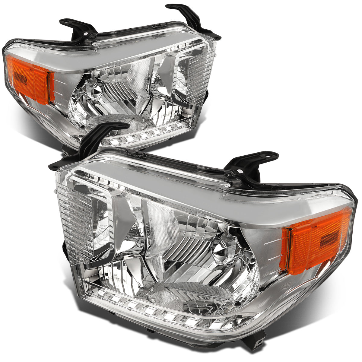 FAROS 14-17 TOYOTA TUNDRA - H4 LOW BEAM / HIGH BEAM / 4157NA TURN SIGNAL - CHROME HOUSING / AMBER CORNER