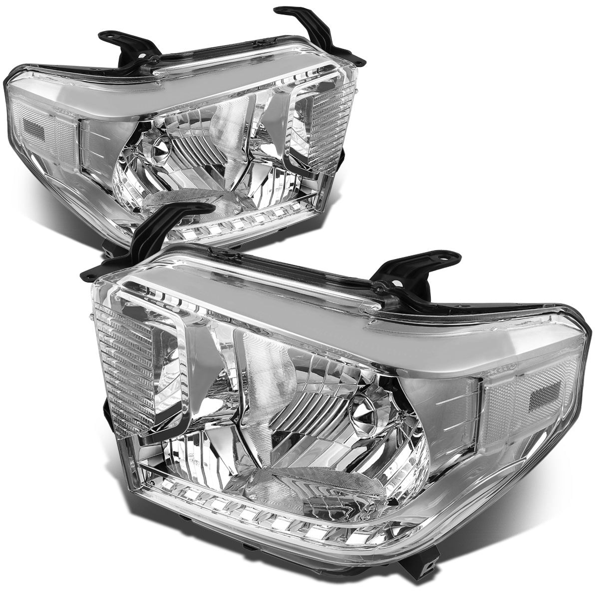 FAROS 14-17 TOYOTA TUNDRA - H4 LOW BEAM / HIGH BEAM / 4157NA TURN SIGNAL - CHROME HOUSING / CLEAR CORNER