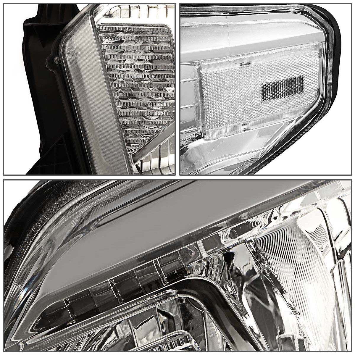 FAROS 14-17 TOYOTA TUNDRA - H4 LOW BEAM / HIGH BEAM / 4157NA TURN SIGNAL - CHROME HOUSING / CLEAR CORNER
