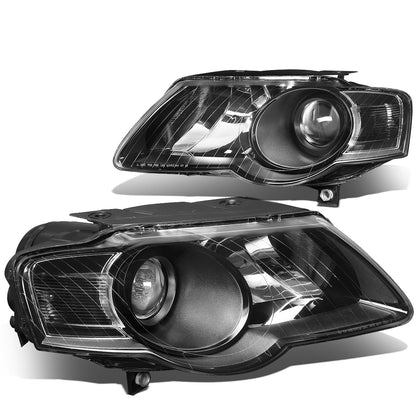 FAROS 06-10 VOLKSWAGEN PASSAT - FITS MODELS W/ HALOGEN HEADLIGHTS - PROJECTOR - H7 LOW BEAM / H7 HIGH BEAM - BLACK HOUSING / CLEAR CORNER