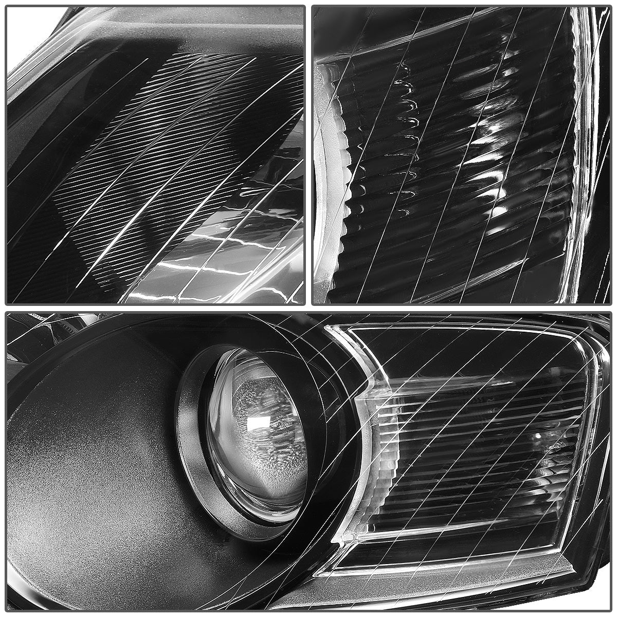 FAROS 06-10 VOLKSWAGEN PASSAT - FITS MODELS W/ HALOGEN HEADLIGHTS - PROJECTOR - H7 LOW BEAM / H7 HIGH BEAM - BLACK HOUSING / CLEAR CORNER