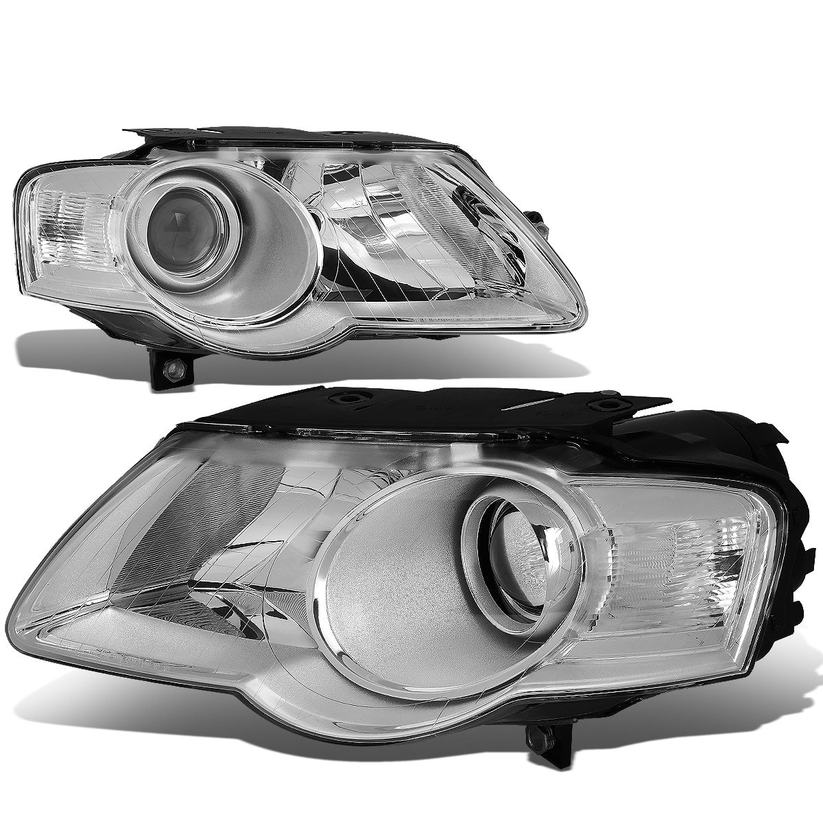 FAROS 06-10 VOLKSWAGEN PASSAT - FITS MODELS W/ HALOGEN HEADLIGHTS - PROJECTOR - H7 LOW BEAM / H7 HIGH BEAM - CHROME HOUSING / CLEAR CORNER