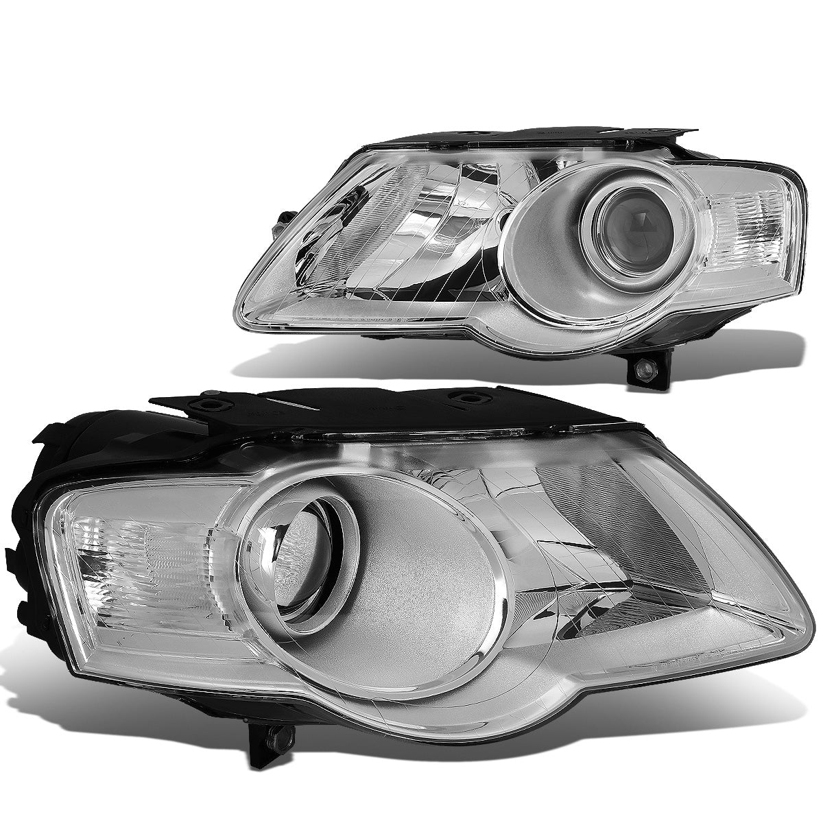 FAROS 06-10 VOLKSWAGEN PASSAT - FITS MODELS W/ HALOGEN HEADLIGHTS - PROJECTOR - H7 LOW BEAM / H7 HIGH BEAM - CHROME HOUSING / CLEAR CORNER