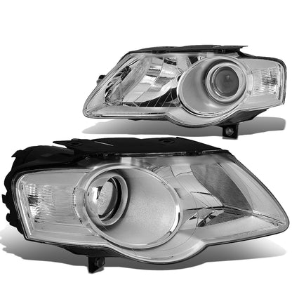 FAROS 06-10 VOLKSWAGEN PASSAT - FITS MODELS W/ HALOGEN HEADLIGHTS - PROJECTOR - H7 LOW BEAM / H7 HIGH BEAM - CHROME HOUSING / CLEAR CORNER