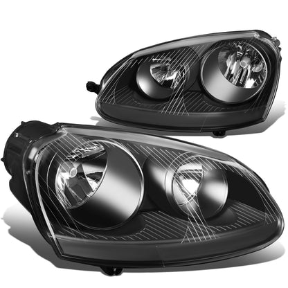 FAROS 05-10 VW JETTA / 06-09 VW RABBIT - H4 LOW BEAM / H7 HIGH BEAM / 1156A TURN SIGNAL - BLACK HOUSING / CLEAR CORNER