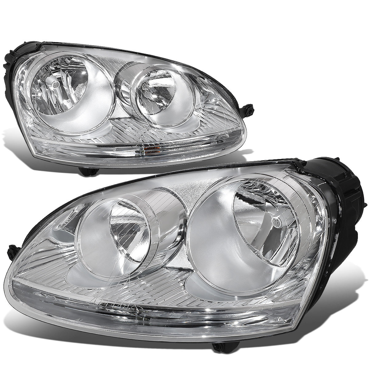FAROS 05-10 VW JETTA / 06-09 VW RABBIT - H4 LOW BEAM / H7 HIGH BEAM / 1156A TURN SIGNAL - CHROME HOUSING / CLEAR CORNER