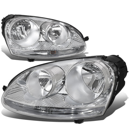 FAROS 05-10 VW JETTA / 06-09 VW RABBIT - H4 LOW BEAM / H7 HIGH BEAM / 1156A TURN SIGNAL - CHROME HOUSING / CLEAR CORNER