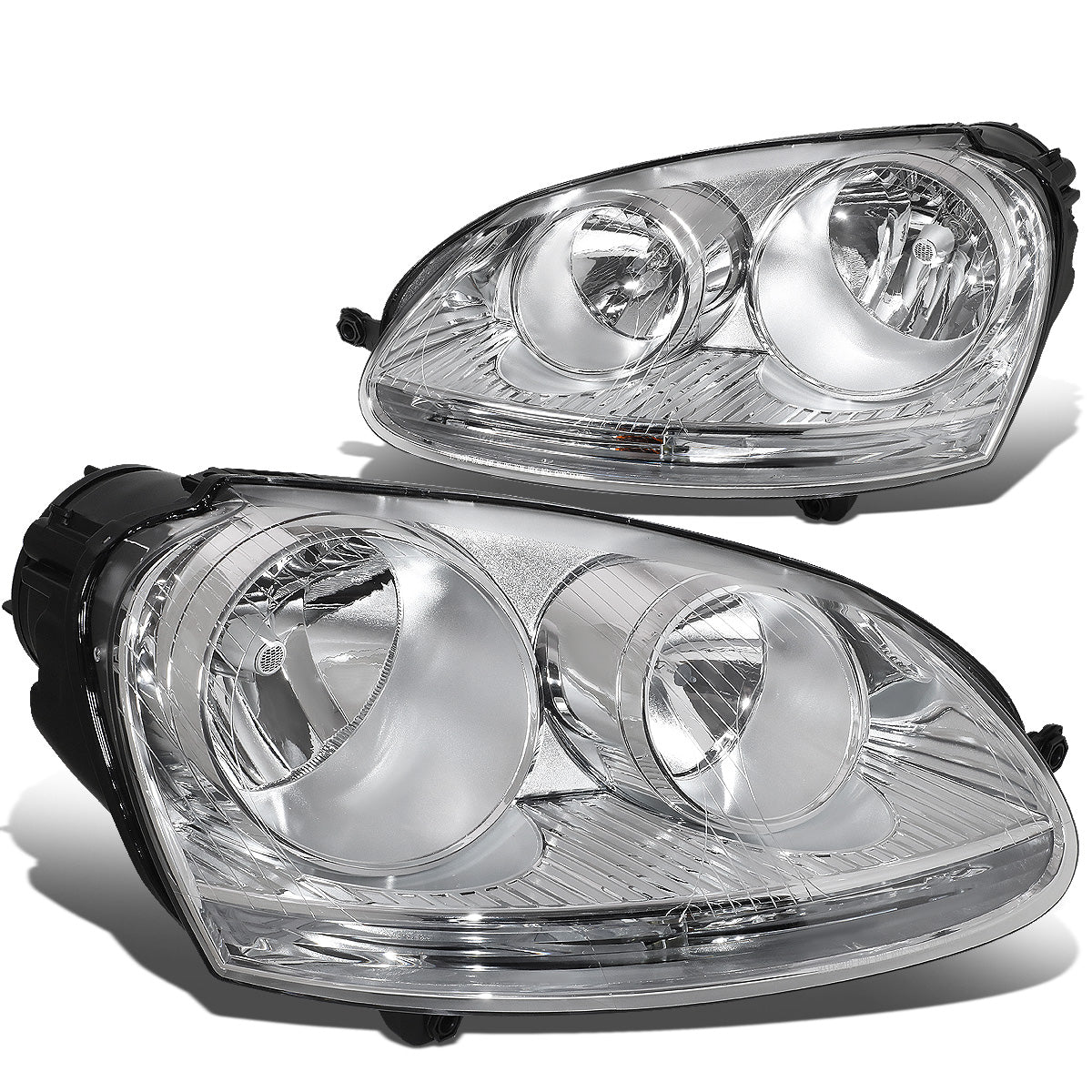 FAROS 05-10 VW JETTA / 06-09 VW RABBIT - H4 LOW BEAM / H7 HIGH BEAM / 1156A TURN SIGNAL - CHROME HOUSING / CLEAR CORNER