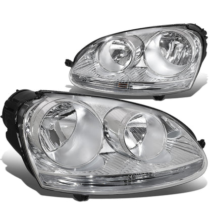 FAROS 05-10 VW JETTA / 06-09 VW RABBIT - H4 LOW BEAM / H7 HIGH BEAM / 1156A TURN SIGNAL - CHROME HOUSING / CLEAR CORNER