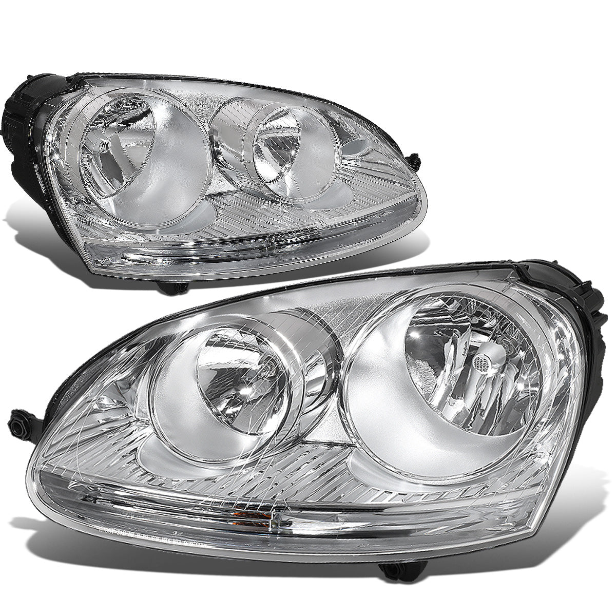 FAROS 05-10 VW JETTA / 06-09 VW RABBIT - H4 LOW BEAM / H7 HIGH BEAM / 1156A TURN SIGNAL - CHROME HOUSING / CLEAR CORNER