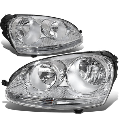 FAROS 05-10 VW JETTA / 06-09 VW RABBIT - H4 LOW BEAM / H7 HIGH BEAM / 1156A TURN SIGNAL - CHROME HOUSING / CLEAR CORNER