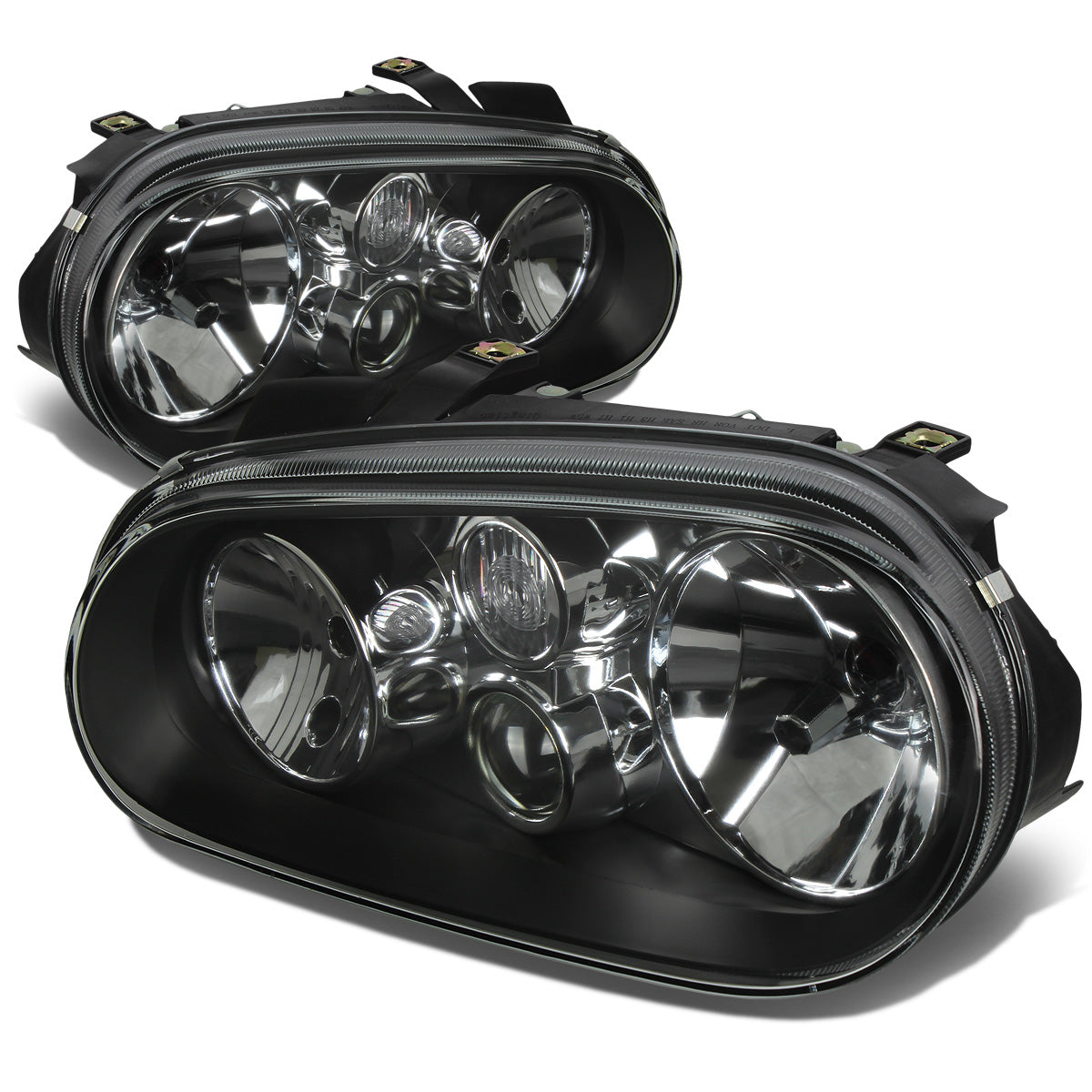 FAROS 99-05 VOLKSWAGEN GOLF / 99-02 VOLKSWAGEN CABRIO - H7 LOW BEAM / H1 HIGH BEAM / 2827 TURN SIGNAL - BLACK HOUSING