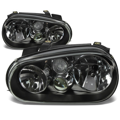 FAROS 99-05 VOLKSWAGEN GOLF / 99-02 VOLKSWAGEN CABRIO - H7 LOW BEAM / H1 HIGH BEAM / 2827 TURN SIGNAL - BLACK HOUSING