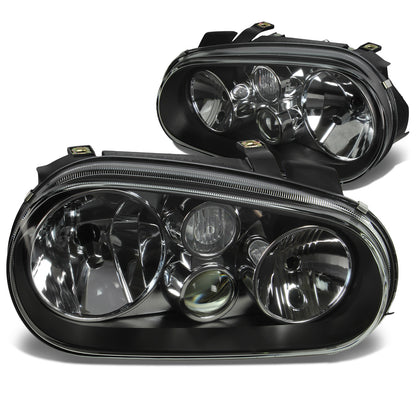 FAROS 99-05 VOLKSWAGEN GOLF / 99-02 VOLKSWAGEN CABRIO - H7 LOW BEAM / H1 HIGH BEAM / 2827 TURN SIGNAL - BLACK HOUSING