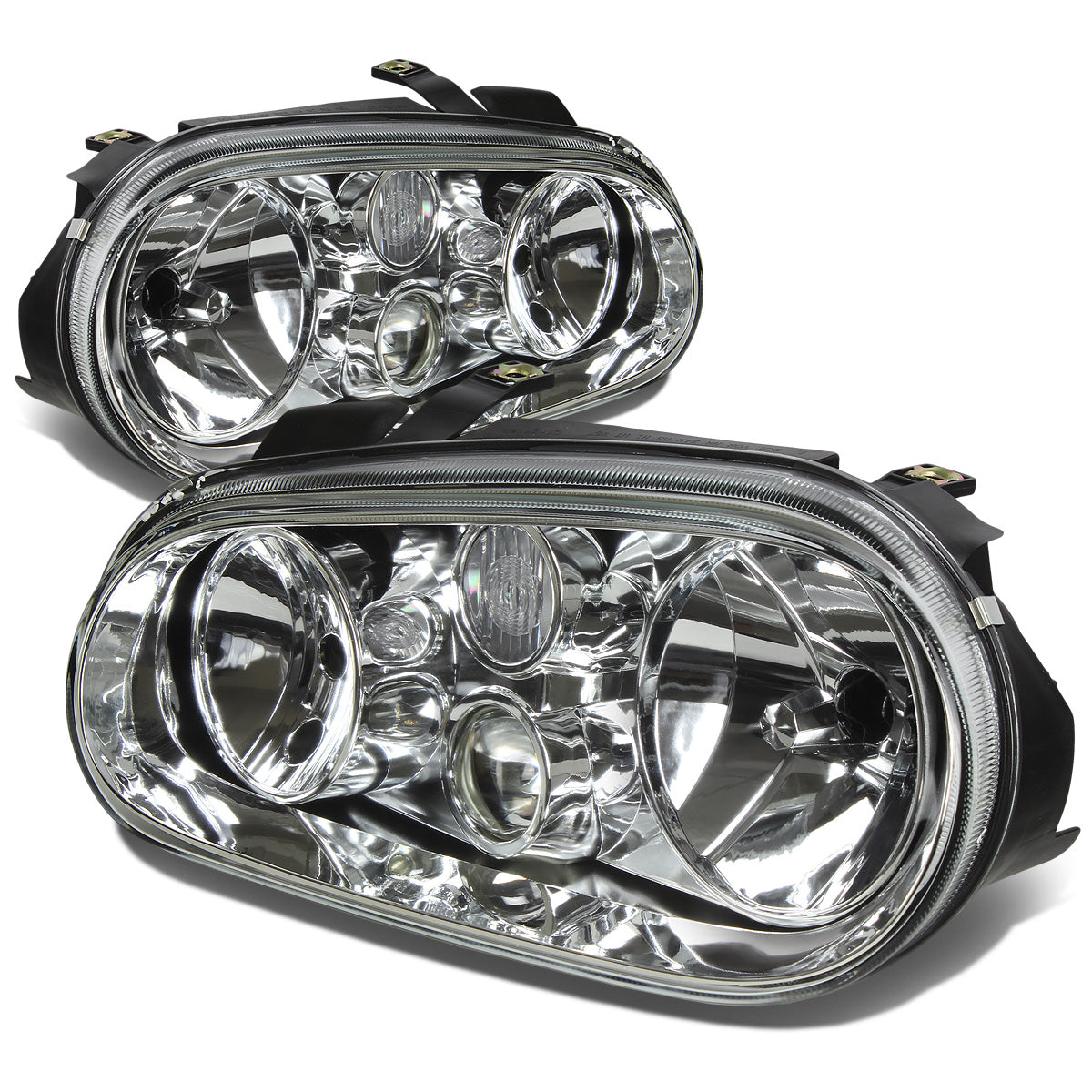 FAROS 99-06 VOLKSWAGEN GOLF / 99-02 VOLKSWAGEN CABRIO- H7 LOW BEAM / H1 HIGH BEAM / 2827 TURN SIGNAL - CHROME HOUSING