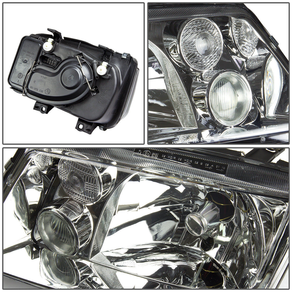 FAROS 99-05 VOLKSWAGEN JETTA - H4 LOW BEAM / HIGH BEAM / 2827 TURN SIGNAL - CHROME HOUSING