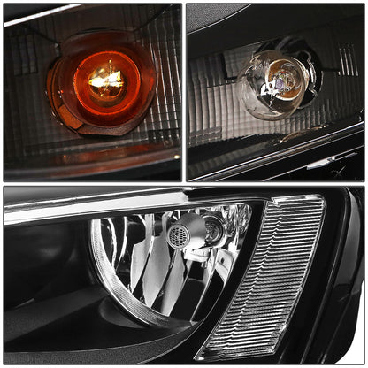 FAROS 11-17 VW JETTA - FITS MODELS W/ HALOGEN HEADLIGHTS ONLY - H7 LOW BEAM / HIGH BEAM / 7507 TURN SIGNAL - BLACK HOUSING / CLEAR CORNER