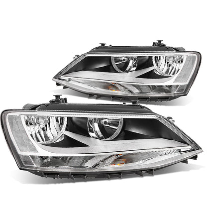 FAROS 11-17 VW JETTA - FITS MODELS W/ HALOGEN HEADLIGHTS ONLY - H7 LOW BEAM / HIGH BEAM / 7507 TURN SIGNAL - CHROME HOUSING / CLEAR CORNER