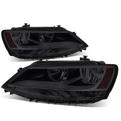 FAROS 11-17 VW JETTA - FITS MODELS W/ HALOGEN HEADLIGHTS ONLY - H7 LOW BEAM / HIGH BEAM / 7507 TURN SIGNAL - SMOKE HOUSING / AMBER CORNER