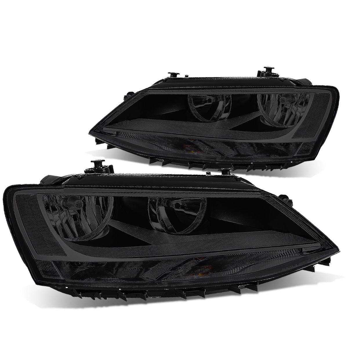 FAROS 11-17 VW JETTA - FITS MODELS W/ HALOGEN HEADLIGHTS ONLY - H7 LOW BEAM / HIGH BEAM / 7507 TURN SIGNAL - SMOKE HOUSING / CLEAR CORNER