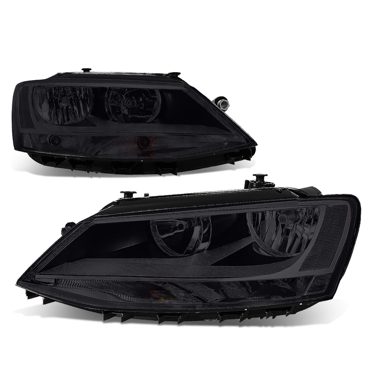 FAROS 11-17 VW JETTA - FITS MODELS W/ HALOGEN HEADLIGHTS ONLY - H7 LOW BEAM / HIGH BEAM / 7507 TURN SIGNAL - SMOKE HOUSING / CLEAR CORNER