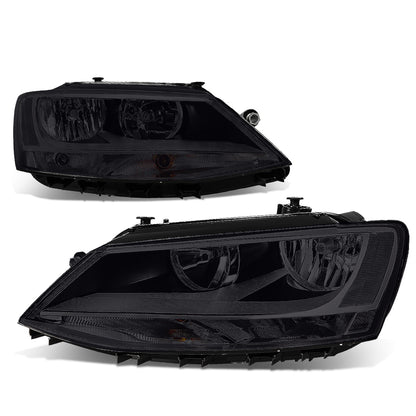 FAROS 11-17 VW JETTA - FITS MODELS W/ HALOGEN HEADLIGHTS ONLY - H7 LOW BEAM / HIGH BEAM / 7507 TURN SIGNAL - SMOKE HOUSING / CLEAR CORNER