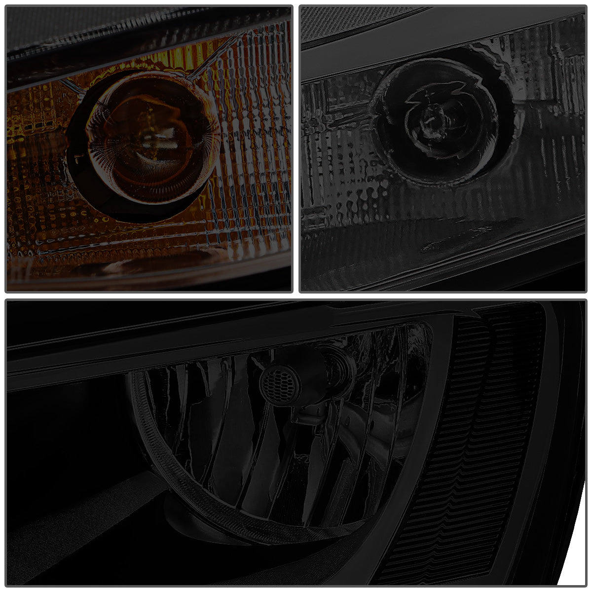 FAROS 11-17 VW JETTA - FITS MODELS W/ HALOGEN HEADLIGHTS ONLY - H7 LOW BEAM / HIGH BEAM / 7507 TURN SIGNAL - SMOKE HOUSING / CLEAR CORNER