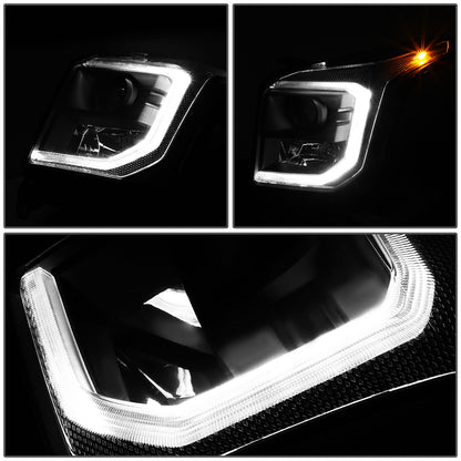 FAROS 15-20 GMC YUKON, YUKON XL - FITS HALOGEN HEADLIGHT MODELS ONLY - LED DRL - PROJECTOR - H11 LOW BEAM / 9005 HIGH BEAM - BLACK HOUSING / AMBER CORNER