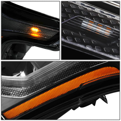FAROS 15-20 GMC YUKON, YUKON XL - FITS HALOGEN HEADLIGHT MODELS ONLY - LED DRL - PROJECTOR - H11 LOW BEAM / 9005 HIGH BEAM - BLACK HOUSING / AMBER CORNER