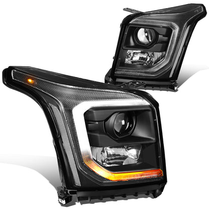 FAROS 15-20 GMC YUKON, YUKON XL - FITS HALOGEN HEADLIGHT MODELS ONLY - LED DRL - PROJECTOR - H11 LOW BEAM / 9005 HIGH BEAM - BLACK HOUSING / CLEAR CORNER