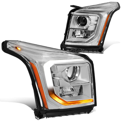FAROS 15-20 GMC YUKON, YUKON XL - FITS HALOGEN HEADLIGHT MODELS ONLY - LED DRL - PROJECTOR - H11 LOW BEAM / 9005 HIGH BEAM - CHROME HOUSING / AMBER CORNER