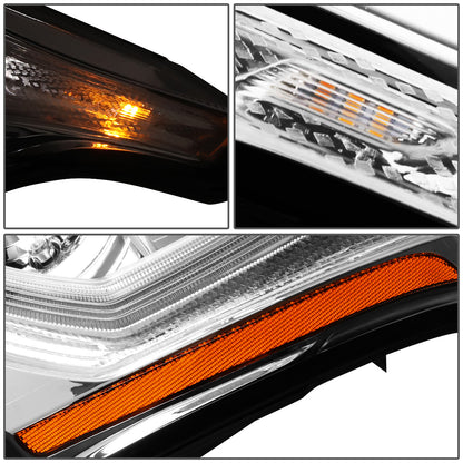 FAROS 15-20 GMC YUKON, YUKON XL - FITS HALOGEN HEADLIGHT MODELS ONLY - LED DRL - PROJECTOR - H11 LOW BEAM / 9005 HIGH BEAM - CHROME HOUSING / AMBER CORNER