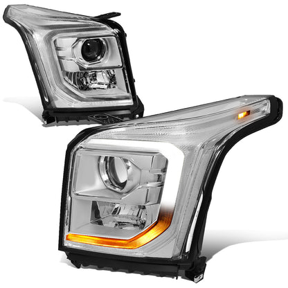 FAROS 15-20 GMC YUKON, YUKON XL - FITS HALOGEN HEADLIGHT MODELS ONLY - LED DRL - PROJECTOR - H11 LOW BEAM / 9005 HIGH BEAM - CHROME HOUSING / CLEAR CORNER