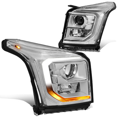 FAROS 15-20 GMC YUKON, YUKON XL - FITS HALOGEN HEADLIGHT MODELS ONLY - LED DRL - PROJECTOR - H11 LOW BEAM / 9005 HIGH BEAM - CHROME HOUSING / CLEAR CORNER