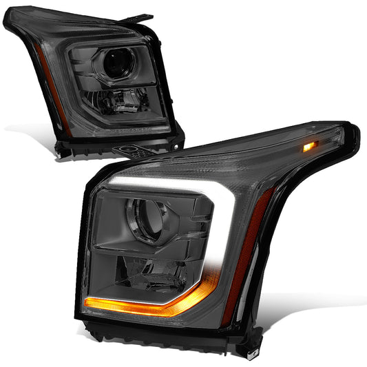 FAROS 15-20 GMC YUKON, YUKON XL - FITS HALOGEN HEADLIGHT MODELS ONLY - LED DRL - PROJECTOR - H11 LOW BEAM / 9005 HIGH BEAM - SMOKE HOUSING / AMBER CORNER