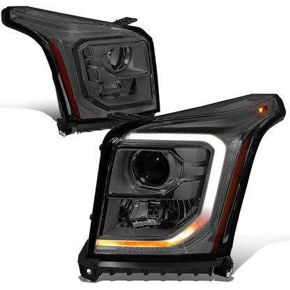 FAROS 15-20 GMC YUKON, YUKON XL - FITS HALOGEN HEADLIGHT MODELS ONLY - LED DRL - PROJECTOR - H11 LOW BEAM / 9005 HIGH BEAM - SMOKE HOUSING / AMBER CORNER
