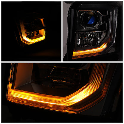 FAROS 15-20 GMC YUKON, YUKON XL - FITS HALOGEN HEADLIGHT MODELS ONLY - LED DRL - PROJECTOR - H11 LOW BEAM / 9005 HIGH BEAM - SMOKE HOUSING / CLEAR CORNER