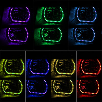 FAROS RGB LED - CHEVROLET SILVERADO 1500 2007-2013 / CHEVROLET SILVERADO 2500 3500 & HD MODELS - DOES NOT FIT 2007 OLD BODY CLASSIC MODELS - REQUIRES WIRING LEDS TO FACTORY WIRING HARNESS - FITS MODELS WITH FACTORY HALOGEN HEADLIGHTS ONLY - 9005 HIGH /