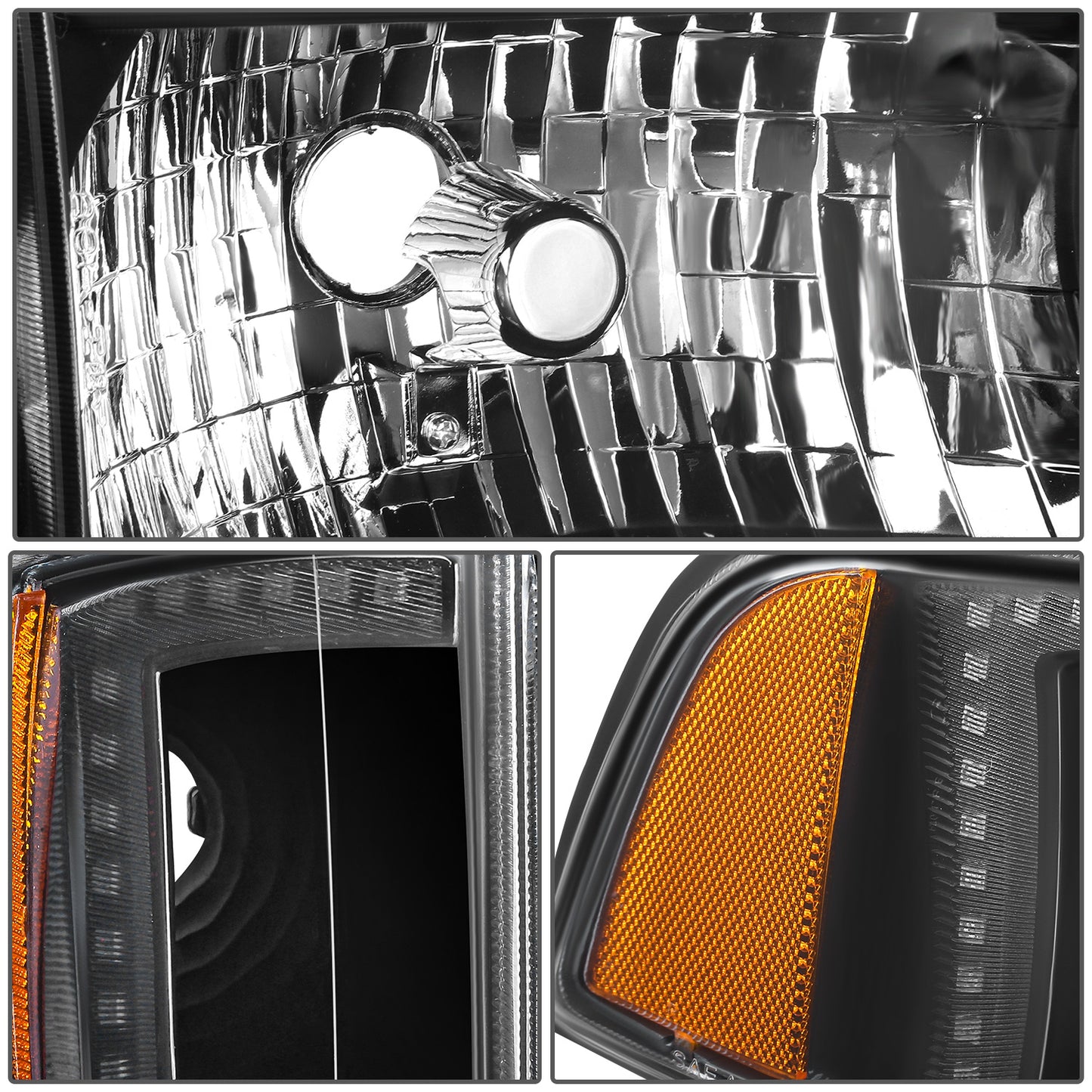 FAROS DODGE RAM 1500 1994-2001 / DODGE RAM 2500 1994-2002 / DODGE RAM 3500 1994-2002 - EXCLUDES SPORT MODELS - RGB LED LIGHT BAR - 9004 LOW BEAM / HIGH BEAM - BLACK HOUSING / AMBER CORNER