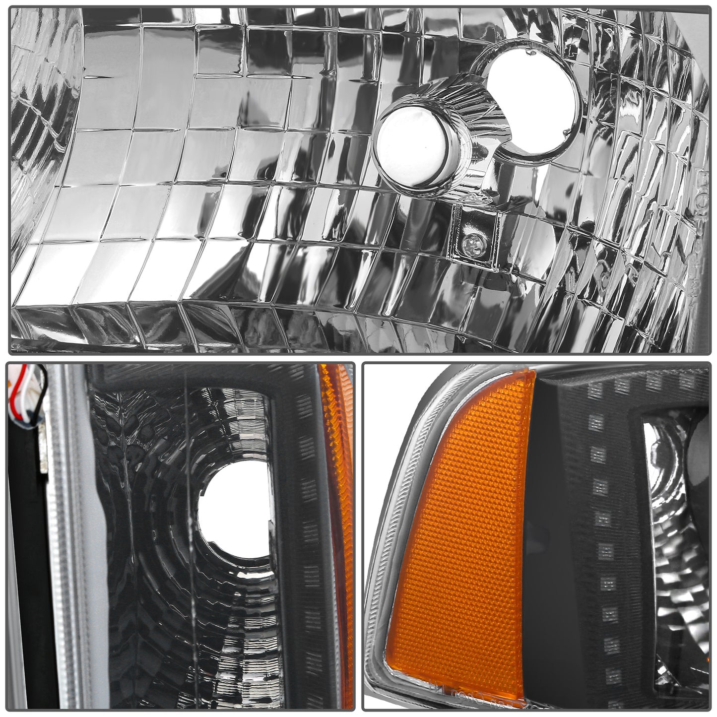 FAROS DODGE RAM 1500 1994-2001 / DODGE RAM 2500 1994-2002 / DODGE RAM 3500 1994-2002 - EXCLUDES SPORT MODELS - RGB LED LIGHT BAR - 9004 LOW BEAM / HIGH BEAM - CHROME HOUSING / AMBER CORNER