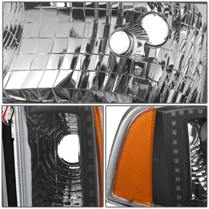 FAROS DODGE RAM 1500 1994-2001 / DODGE RAM 2500 1994-2002 / DODGE RAM 3500 1994-2002 - EXCLUDES SPORT MODELS - RGB LED LIGHT BAR - 9004 LOW BEAM / HIGH BEAM - CHROME HOUSING / AMBER CORNER